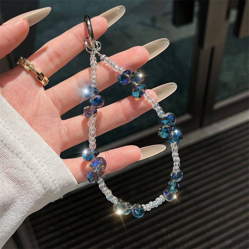 奢华高级感水晶手机链手工串珠手提链防丢挂饰手机壳挂链手机挂绳