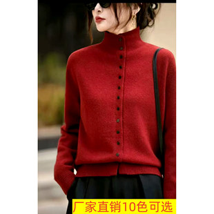 浣熊绒毛衣2025新时尚半高领针织衫开衫设计感小众上衣厚款打底衫