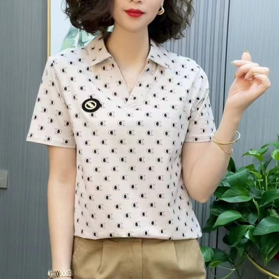 翻领年轻妈妈半袖显瘦夏季洋气