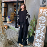 大货2026春季设计感蝴蝶结卫衣两件套808-P165-K248，女装套装/套裙，2C007