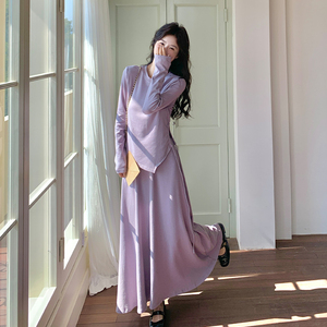 今年流行漂亮套装裙女2025春季新款设计感不规则上衣半身裙两件套图片