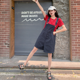 韩版显瘦波点背带裤女夏季2025新款可盐可甜通勤百搭T恤短裤，女装连体裤，2C007