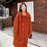 现货2025冬季加厚圈圈毛呢大衣858-P215-K328，女装毛呢外套，2C007