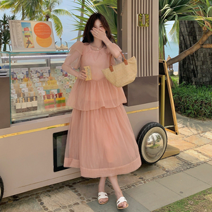 时尚气质甜美宽松蛋糕裙女夏季2025新款高级感时尚百搭流行连衣裙图片