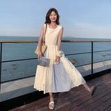 现货设计感拼接撞色连衣裙771-P125-K188，女装连衣裙，2C007