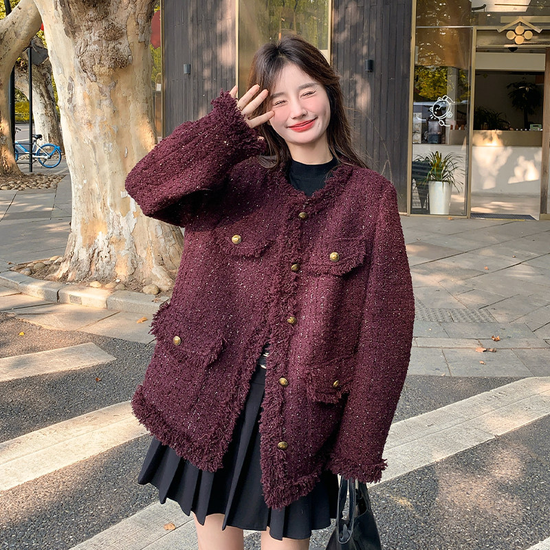 现货2025冬季新款小香风夹棉外套823-P175-K258,女装短外套,2C007