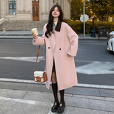 现货2025冬季新款粉色毛呢外套2397-P185-K268，女装毛呢外套，2C007