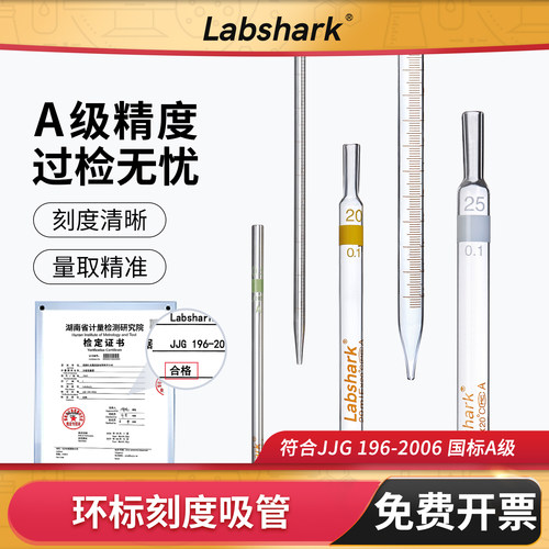 Labshark环标刻度移液管A级过检