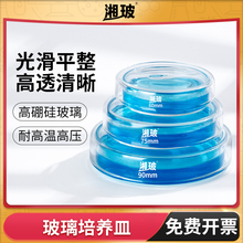 玻璃培养皿90mm实验室玻璃平皿带盖耐高温细菌微生物细胞培养蜀牛