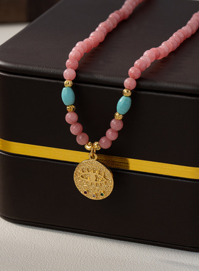 IceChic原创天然石串珠小众恶魔之眼项链国潮新中式优雅锁骨链女