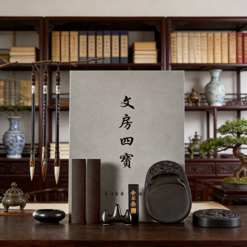 文房四宝套装笔墨纸砚礼盒送礼狼毫兼毫羊毫大中小楷毛笔笔洗砚台