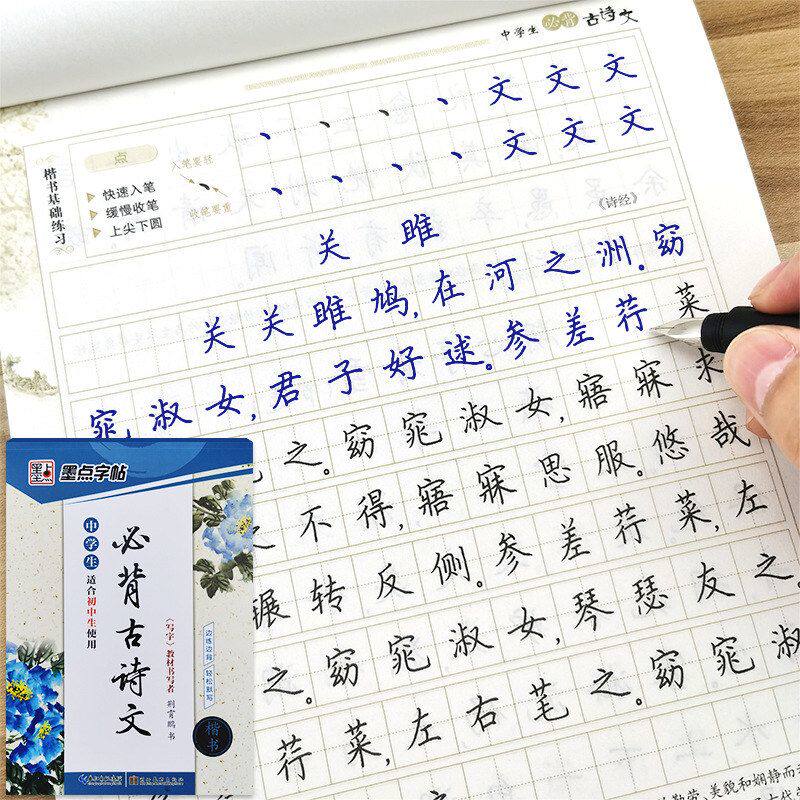 墨点字帖中学生必背古诗文初中生楷书钢笔临摹字帖荆霄鹏唐诗宋词