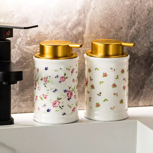 简约陶瓷起泡瓶洗发水沐浴露洗手液慕斯分装瓶浴室酒店用品乳液瓶