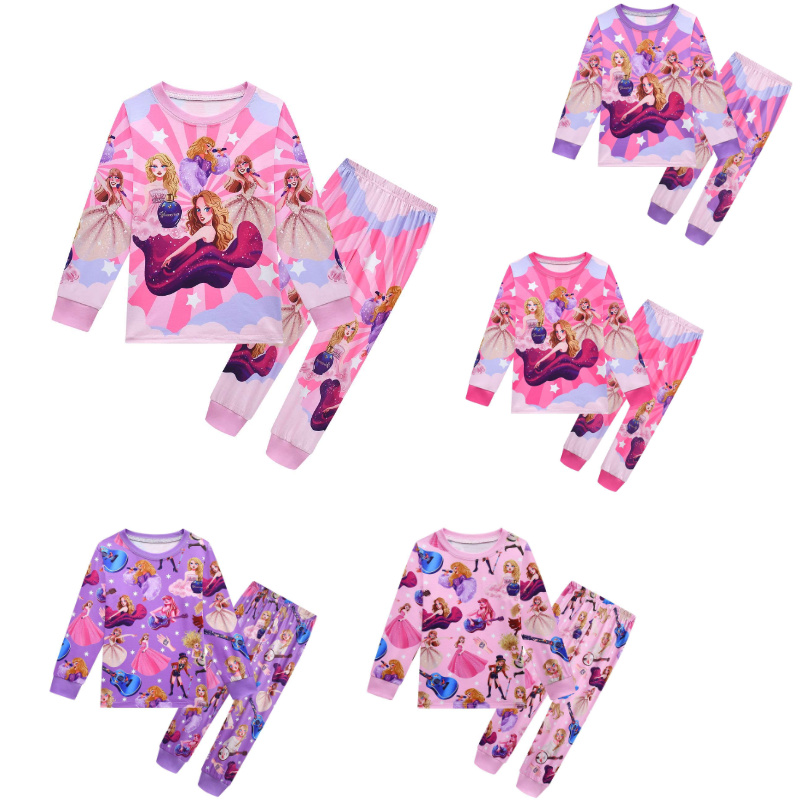 新款taylor swift儿童睡衣女童莓莓长袖长裤套装家居服秋季两件套