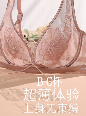 梧桐花开文胸2024新款24603内衣女夏季超薄大胸显小透气防凸点