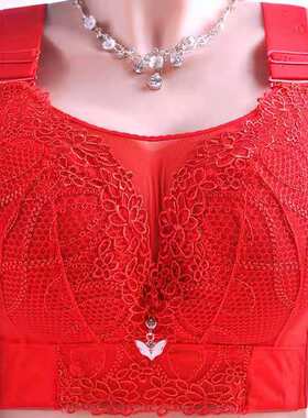 4排6扣无钢圈大胸显小大码防走光薄款内衣女调整型聚拢文胸191