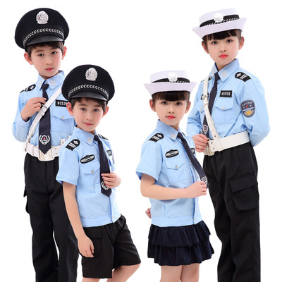 儿童警服警察服演出男女同款5折