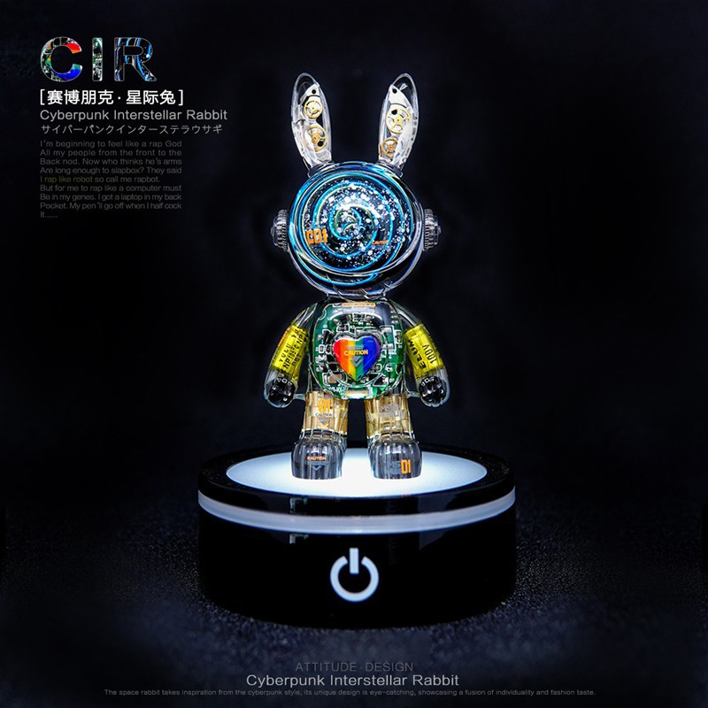 赛博朋克星际兔车载创意摆件汽车内中控台上装饰品2025新款礼物男