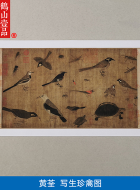 高清原大黄筌写生珍禽图工笔画