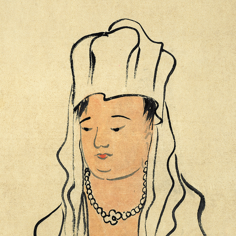 高清复刻齐白石观世音菩萨像国画佛像佛画禅画写意人物微喷装饰画