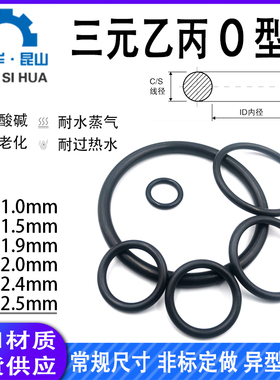 三元乙丙o型圈1.0/1.5/1.9/2.0/2.4/2.5mm橡胶o圈o形密封圈O-ring