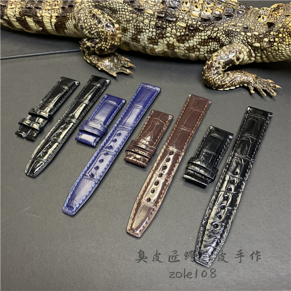 鳄鱼皮真皮表带代用万国 波涛 葡七 葡计 飞行员纯增鳄鱼皮表带