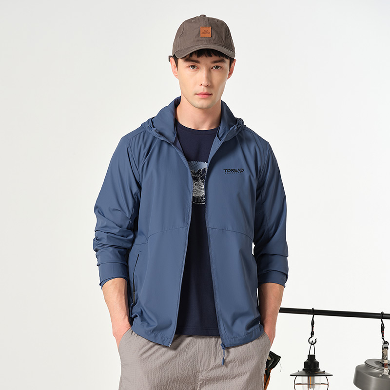 探路者23春夏新品男户外防晒轻薄速干防紫外线皮肤衣TAZZBL81602