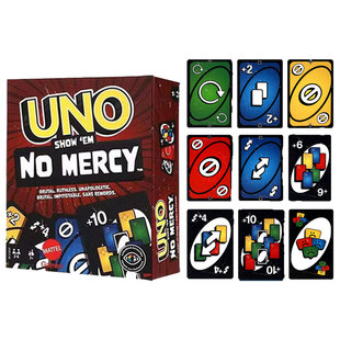 正版 Mercy168张美泰休闲聚会欢乐游戏 UNO纸牌乌诺棕色绝不留情NO