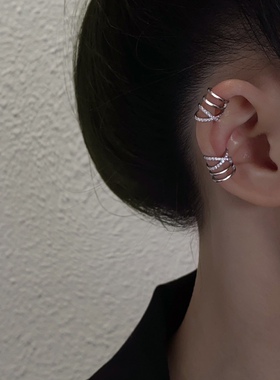无耳洞耳夹女轻奢高级感冷淡风2023年新款耳骨夹耳饰多层设计感潮