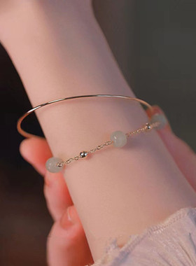 抖音同款和田玉双层手链ins