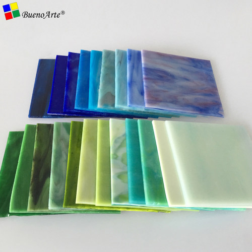 diy厘米蓝绿云母玻璃片手工材料