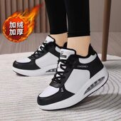 休闲运动健身摇摇鞋 操之律冬新款 牛筋底皮面加绒加厚保暖大棉鞋 女