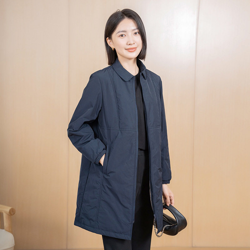 YUN韫2024冬季新品女装棉服绒中长款外套韩版简约大气百搭女棉衣