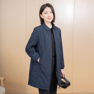 YUN韫2024冬季新品女装棉服绒中长款外套韩版简约大气百搭女棉衣