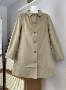 YUN韫2025秋季新品女装双层领单排扣长袖立体剪裁简约中长款风衣