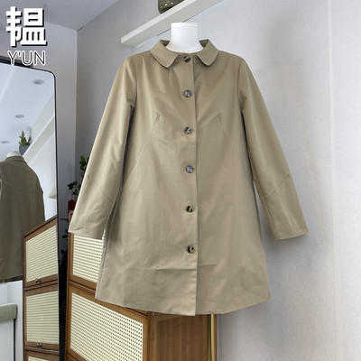 韫常规翻领中长款简约风衣外套