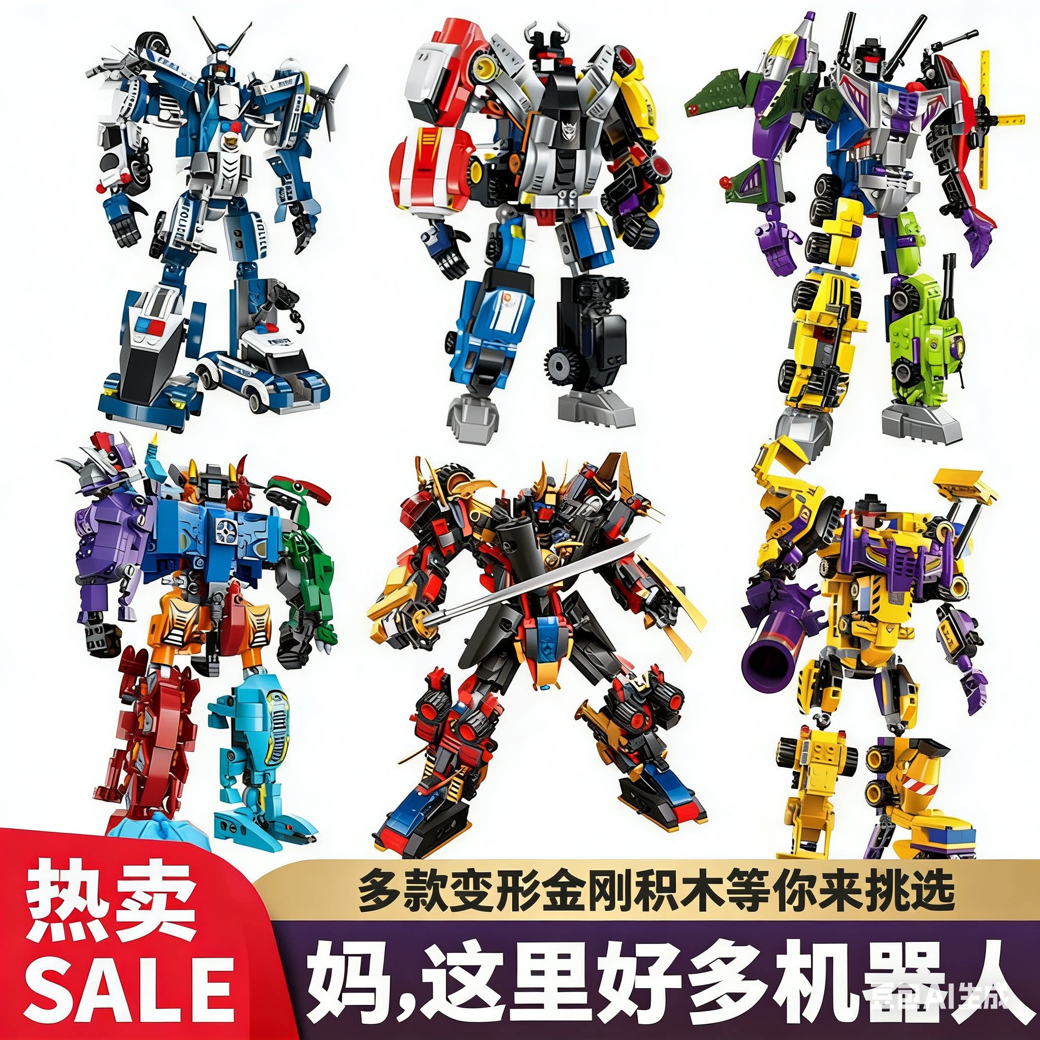 变形益智拼装儿童玩具男孩子拼图