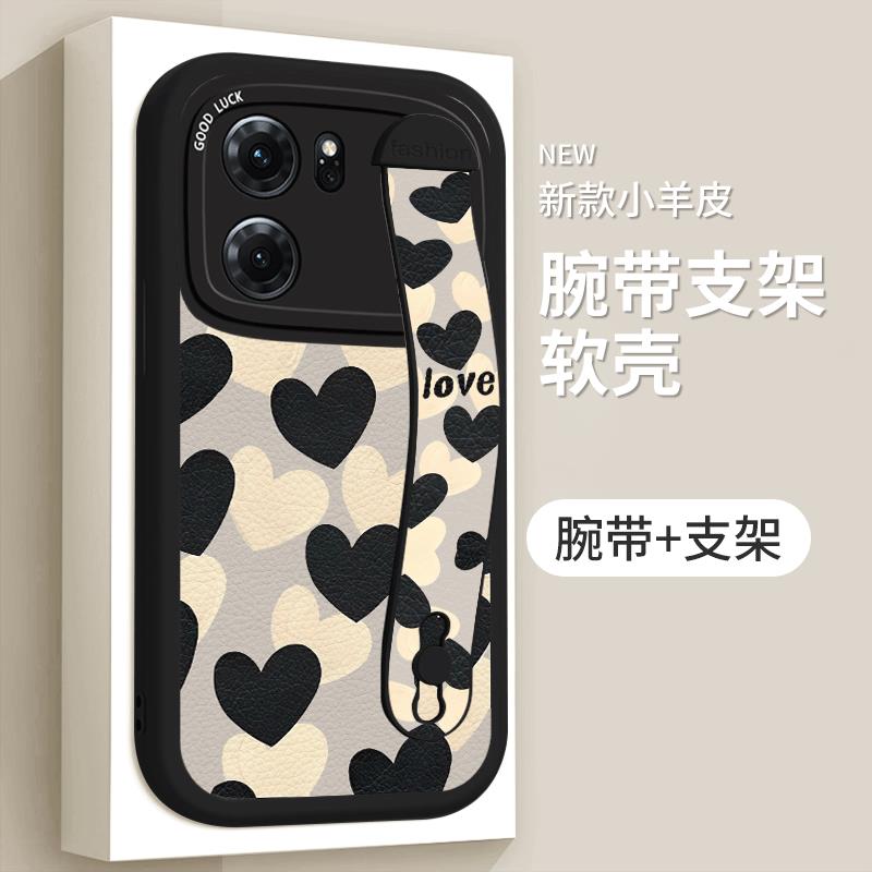 适用OPPOK10手机壳PGJM10防摔PGGM10个性腕带PGIM10新款OPPOK10X时尚小羊皮OPPOK10Pro女创意情侣简约全包男