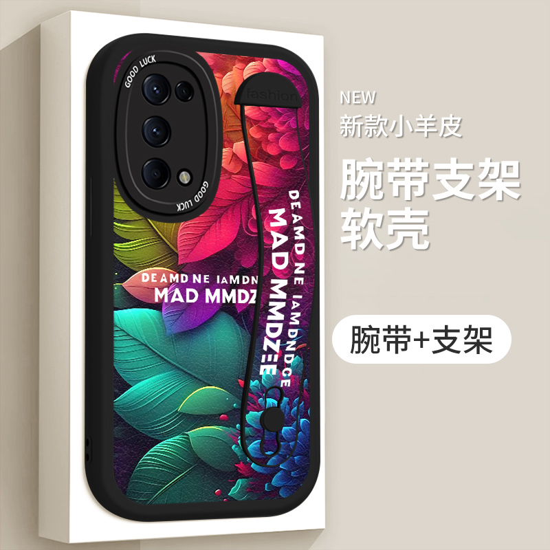 适用OPPOReno5手机壳PDRMOO防摔OPPOReno5pro+个性支架PEGM10时尚小羊皮OPPOReno5k新款PEGM00全包个性简约潮