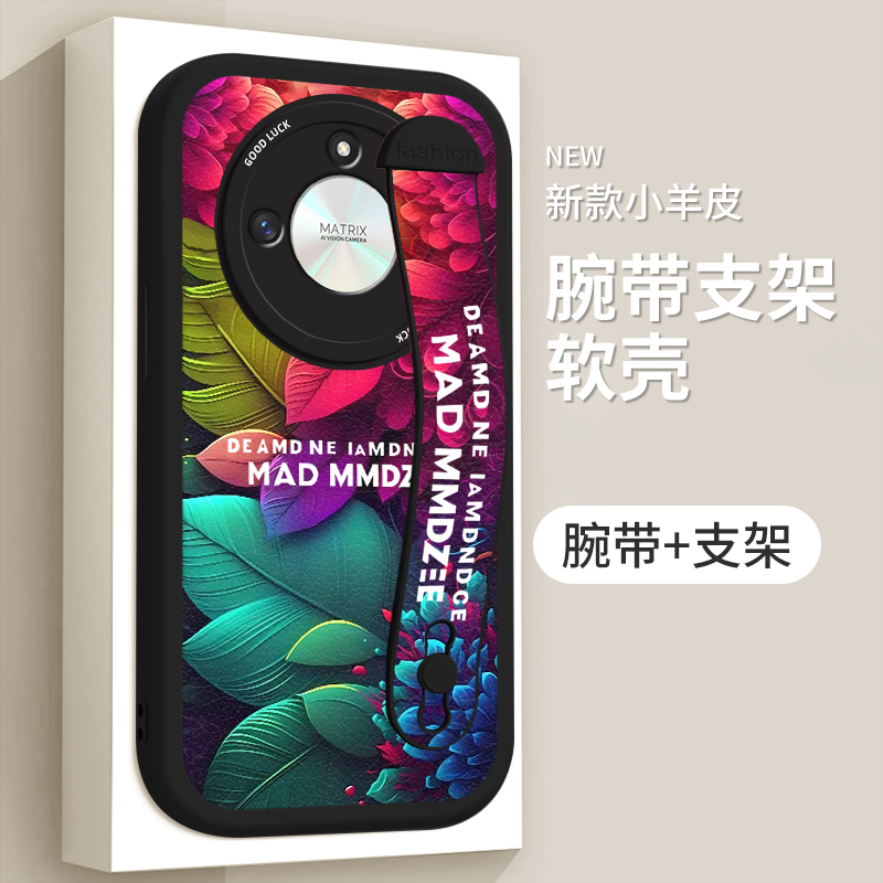 适用华为荣耀x50手机壳huawei荣耀x50i新款X50l防摔CRT-AN00个性支架ALI-AN00时尚小羊皮RyX50个性简约全包潮