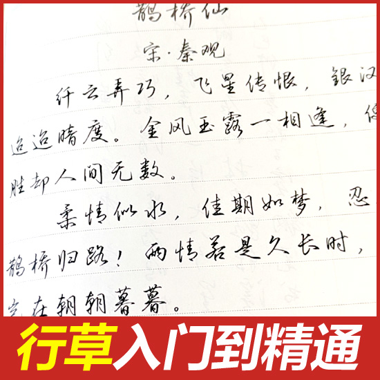 行草字帖连笔成人草书行书连笔字速成练字帖霸气临摹硬笔书法描红