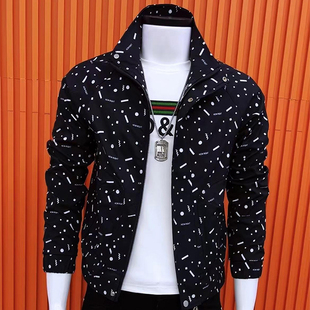 修身 春秋新款 韩版 夹克时尚 休闲立领潮牌高级感百搭外套上衣男 男士