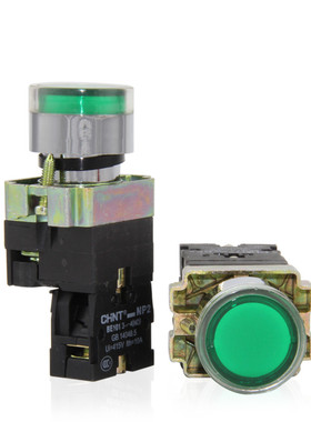 正泰金属带灯按钮红色 绿色NP2-BW3361 BW3462  LED 220V 24V