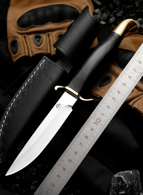 荒夫户外刀具荒野求生刀高硬度锋利收藏小刀野外随身防身刀水果刀