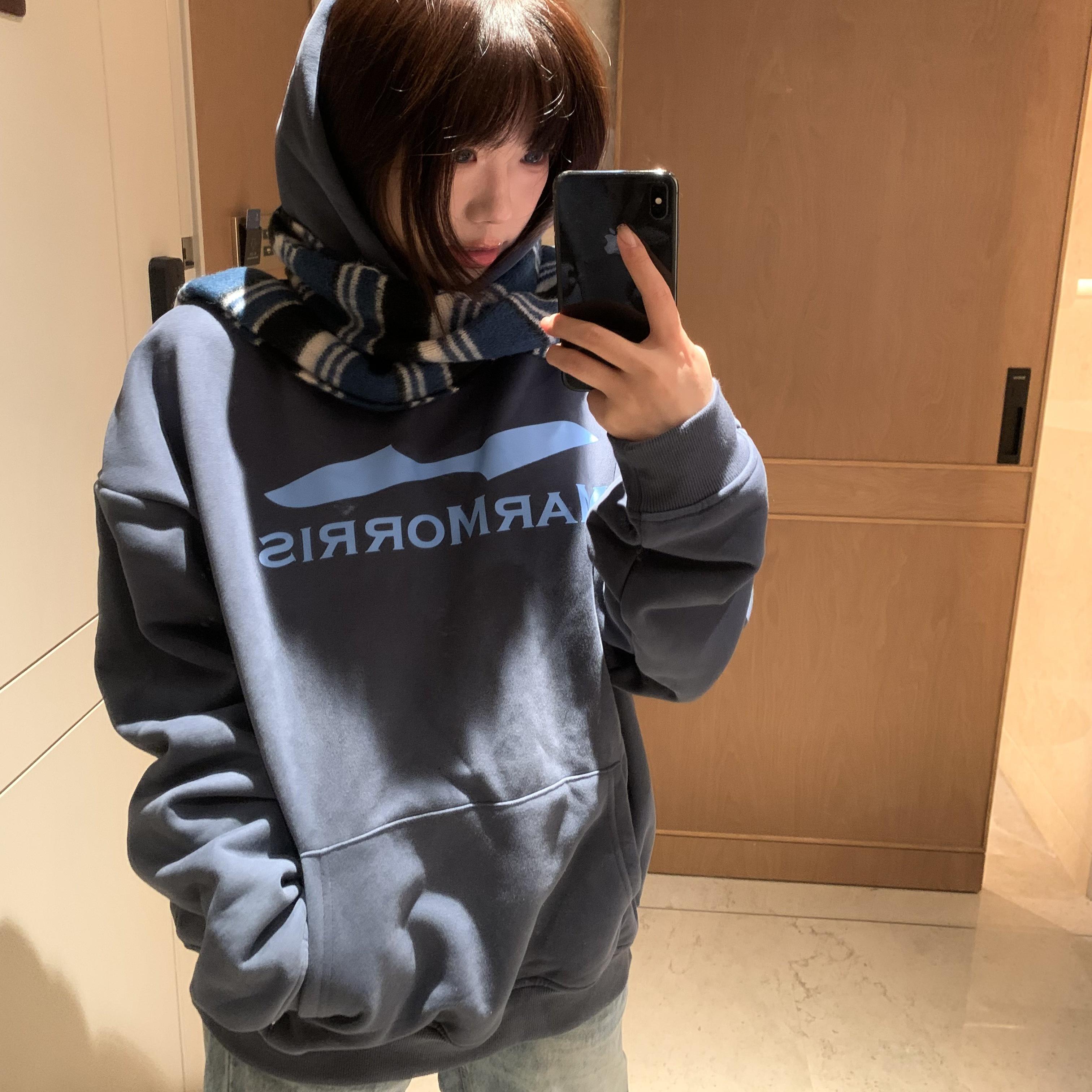 多色基础百搭加绒情侣帽衫