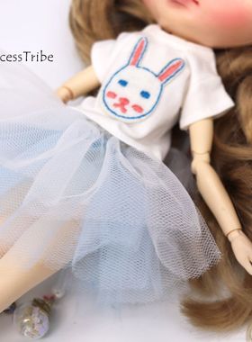 小布blythe娃裙蓬裙网纱双层半裙可儿holala胶皮mmk30cm娃娃裙撑