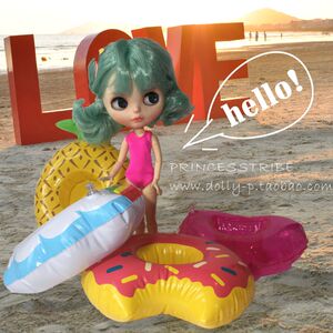福利娃娃泳圈4分6分BJD/blythe小布azone救生圈配饰丽佳泳池风