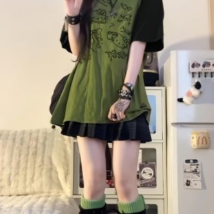 减龄网红可爱kt猫印花短袖 2025夏季 T恤女ins日系高颜值卡通上衣潮