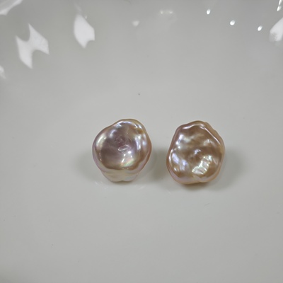 15x17mm再生巴洛克珍珠耳钉