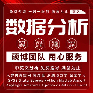 SPSS数据分析服务eviews实证stata问卷调查meta医学amos统计R代做